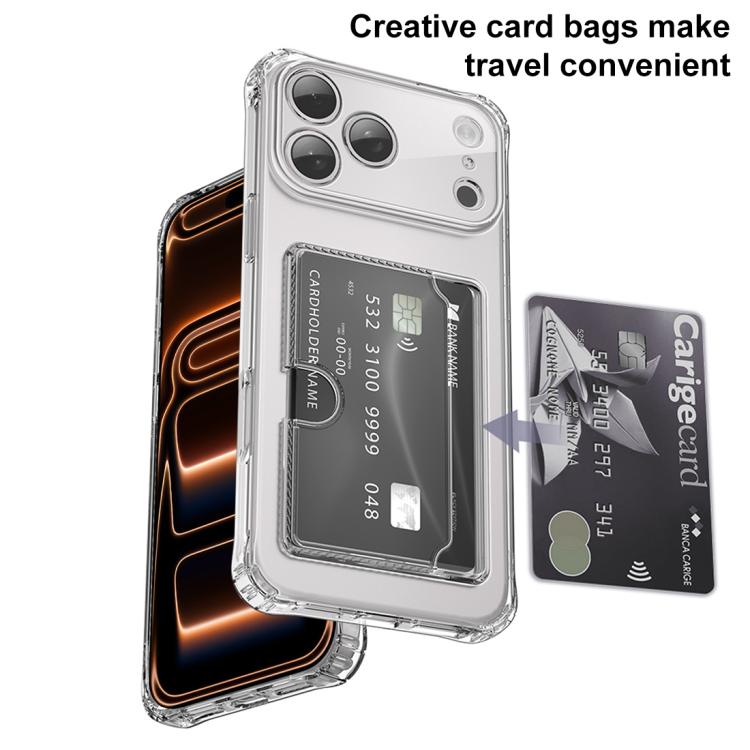 For iPhone 17 XDcase Clear TPU Card Slot Precision Hole Phone Case - Transparent