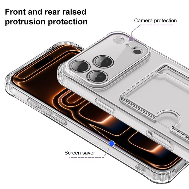 For iPhone 17 XDcase Clear TPU Card Slot Precision Hole Phone Case - Transparent