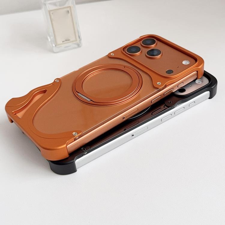 For iPhone 17 Pro Max Dolphin Original Color Metal Frameless 360 Rotation Holder Magnetic Phone Case