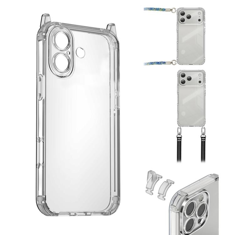 For iPhone 17 XDcase Candy DIY Detachable Lanyard Hole Shockproof Phone Case