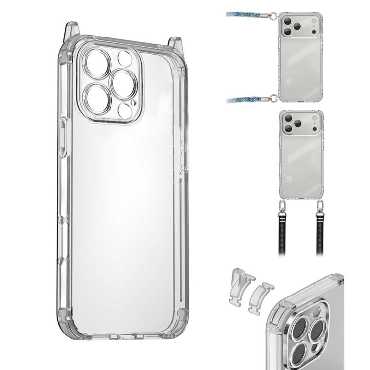 For iPhone 16 Pro XDcase Candy DIY Detachable Lanyard Hole Shockproof Phone Case