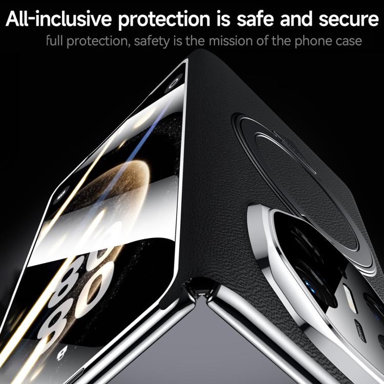 For Huawei Mate X6 SULADA Rotating Magnetic Holder Shell Film Integrated Genuine Leather Phone Case