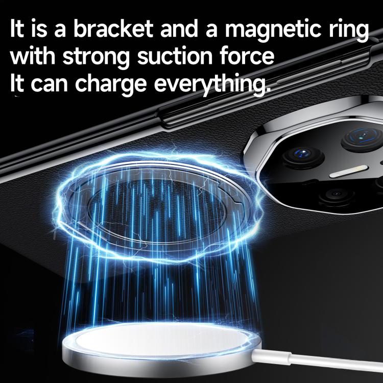 For Huawei Mate X5 / Mate X3 SULADA Rotating Magnetic Holder Shell Film Integrated Genuine Leather Phone Case