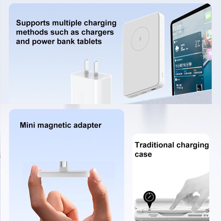 For Apple Pencil 2 Type-C Magnetic Charging Adapter - White