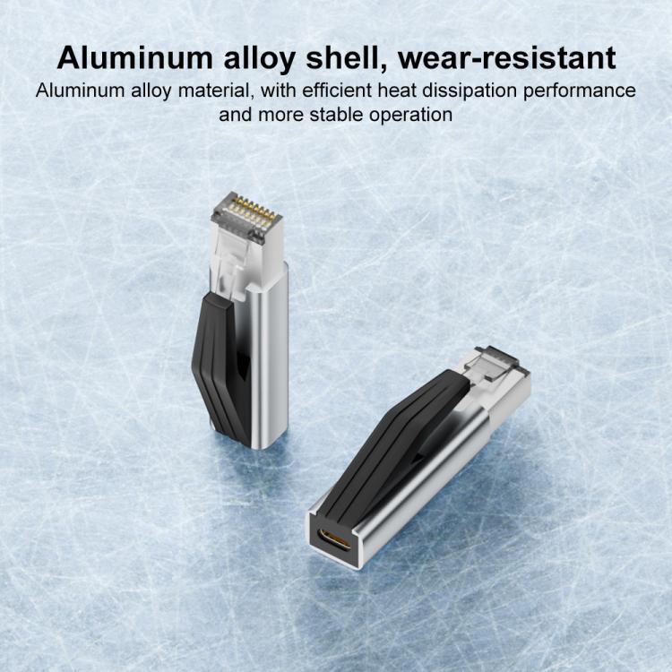 1000Mbps RJ45 to USB-C / Type-C Adapter with Keychain Cap - Dark Space Grey