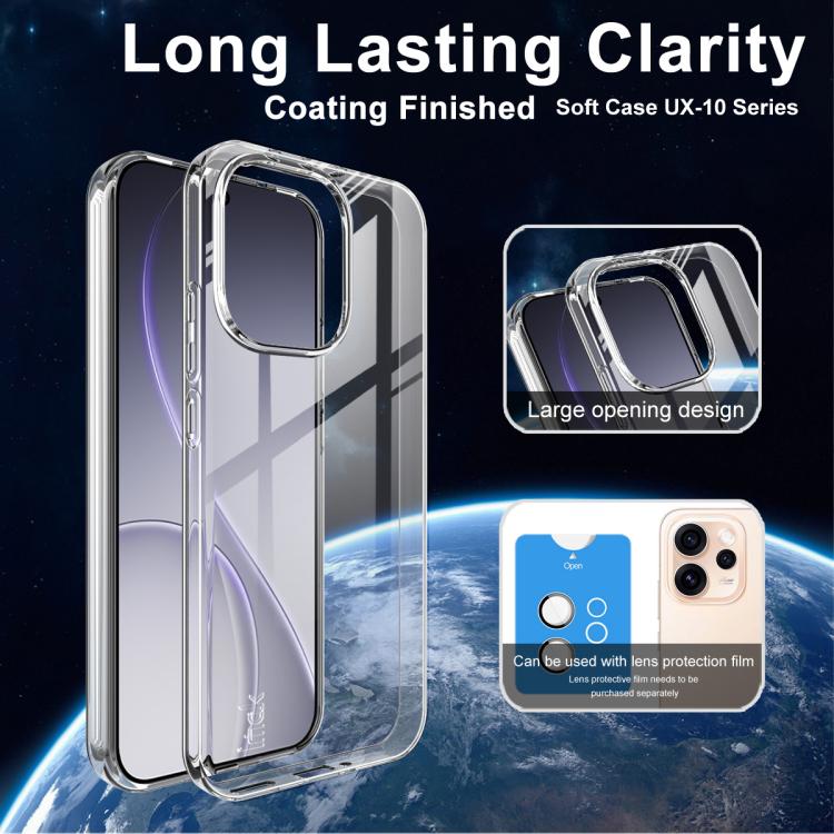 For OPPO Reno15 Pro Max 5G Global IMAK UX-10 Series Transparent Shockproof TPU Phone Case - Transparent