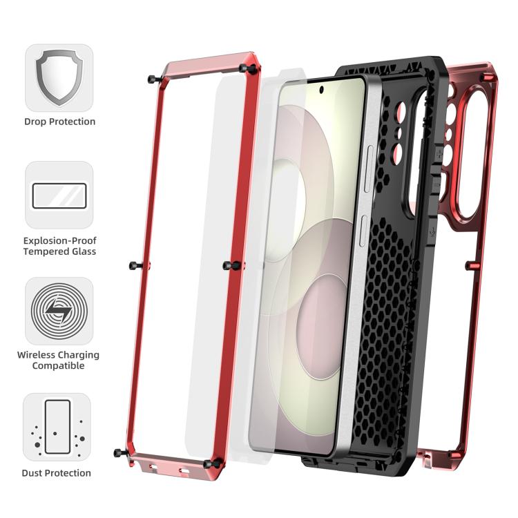 For Samsung Galaxy S26 Ultra 5G RedPepper Metal Triple-proof Heat Dissipation Phone Case