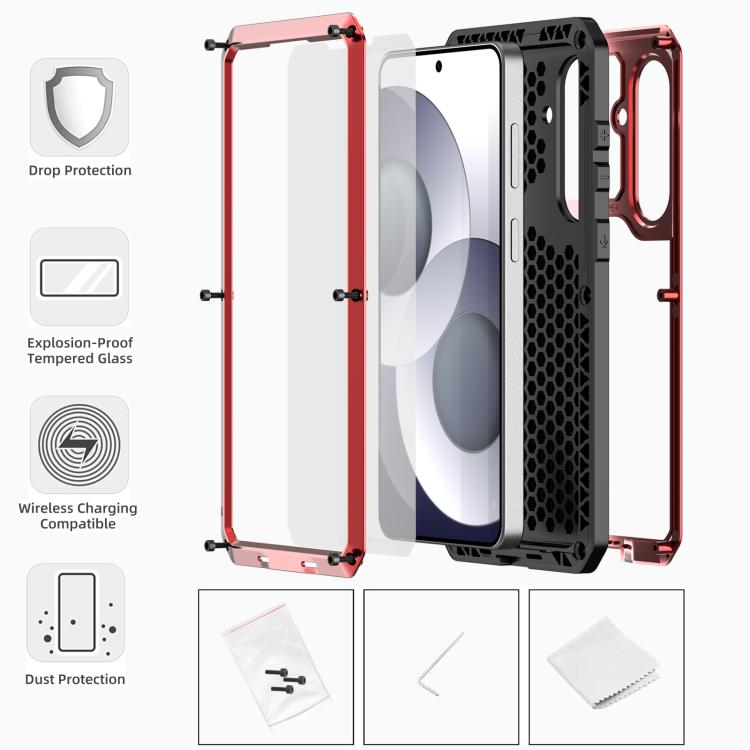 For Samsung Galaxy S26 5G RedPepper Metal Triple-proof Heat Dissipation Phone Case