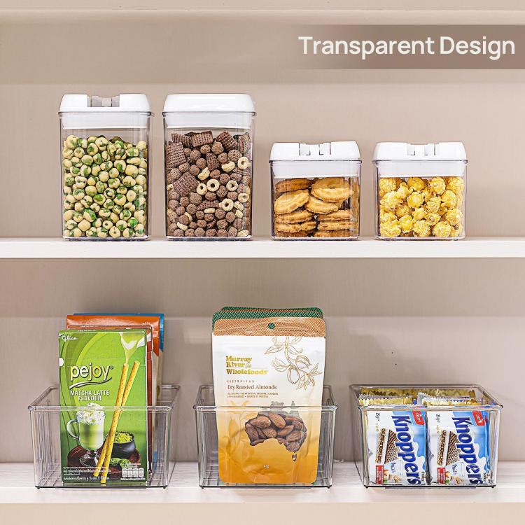 Four-Compartment Desktop Organizer Storage Box Removable Dividers Clear Storage Box - Transparent