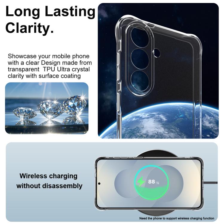 For Samsung Galaxy S26+ 5G imak Shockproof Airbag TPU Phone Case - Transparent