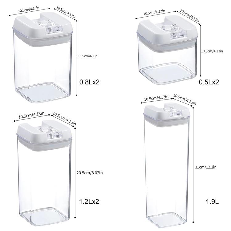 7pcs/Set Food-Grade Moistureproof Sealed Storage Containers for Grains and Cereals - Transparent