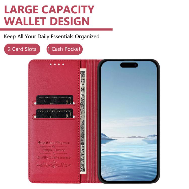 For iPhone 11 Pro Max Cute Cats Embossed Magnetic RFID Vegan Leather Phone Case
