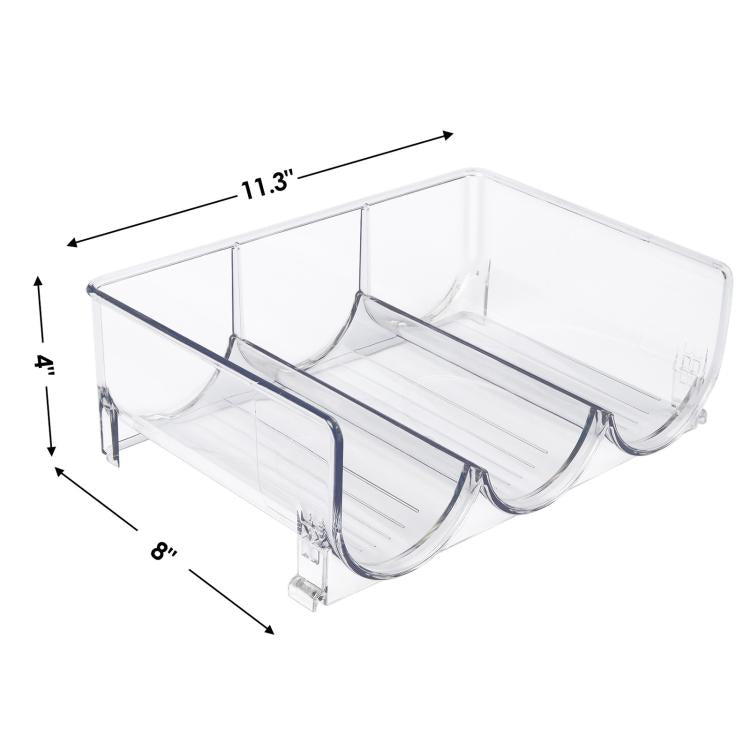 Refrigerator Beverage Organizer Storage Rack Food Grade PET Clear Wine Storage Stand - Transparent