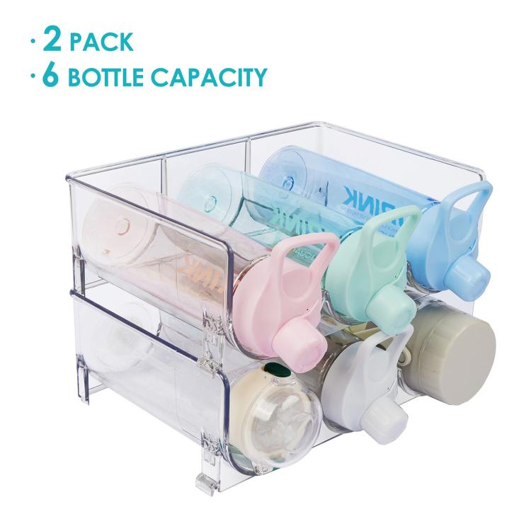 Refrigerator Beverage Organizer Storage Rack Food Grade PET Clear Wine Storage Stand - Transparent