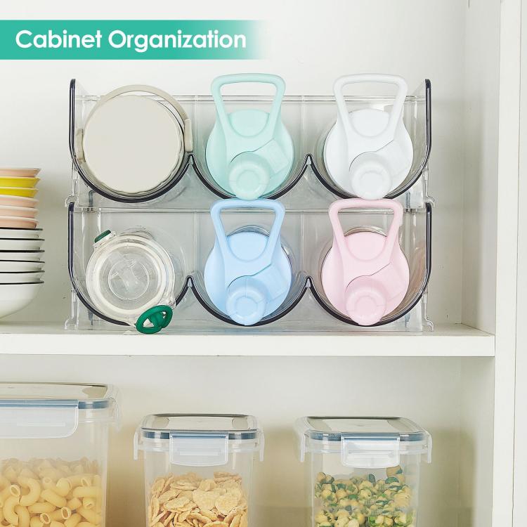 Refrigerator Beverage Organizer Storage Rack Food Grade PET Clear Wine Storage Stand - Transparent