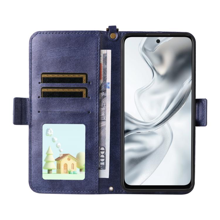 For ZTE nubia S2 504ZT Multi-card Slots Crossbody Cowhide Leather Phone Case