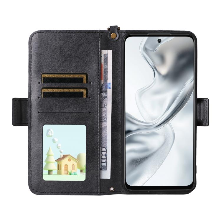 For ZTE nubia S2 504ZT Multi-card Slots Crossbody Cowhide Leather Phone Case