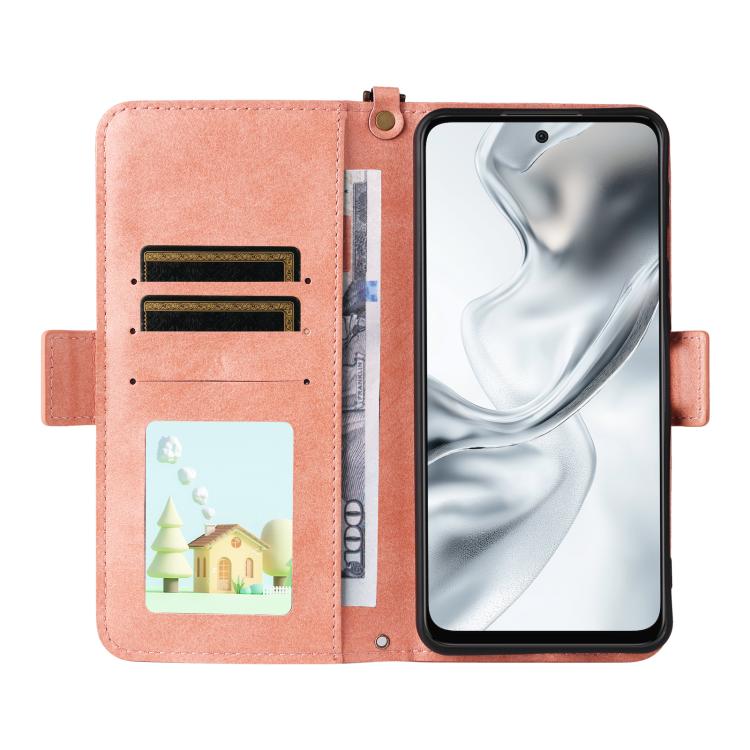 For ZTE nubia S2 504ZT Multi-card Slots Crossbody Cowhide Leather Phone Case