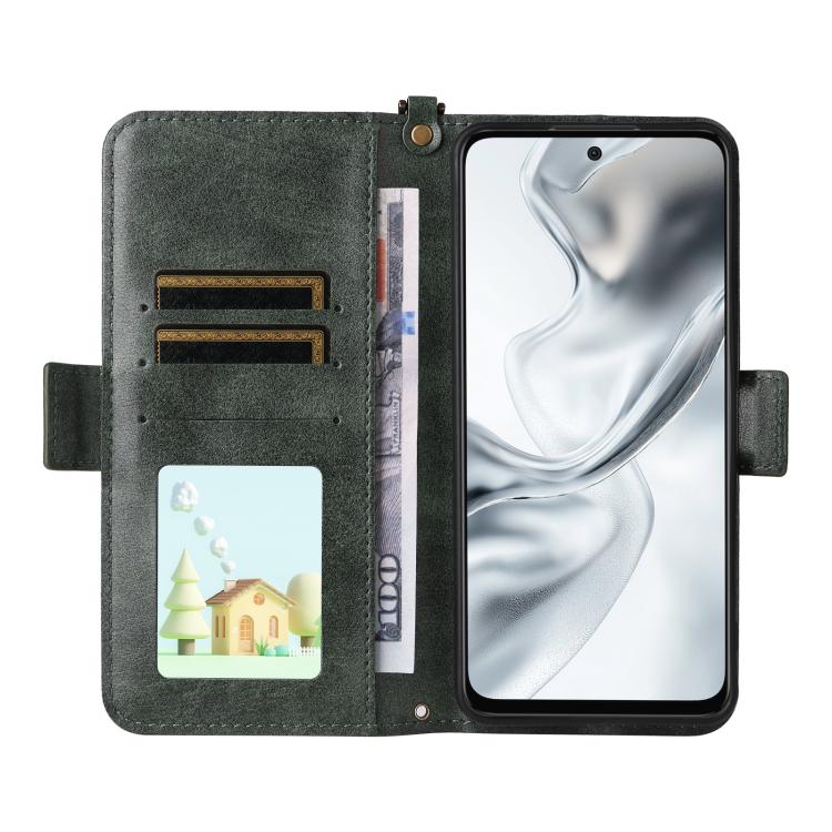 For ZTE nubia S2 504ZT Multi-card Slots Crossbody Cowhide Leather Phone Case