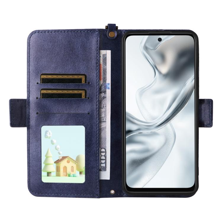 For ZTE nubia S2e / S2R / S2 Lite Multi-card Slots Crossbody Cowhide Leather Phone Case