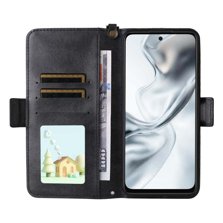 For ZTE nubia S2e / S2R / S2 Lite Multi-card Slots Crossbody Cowhide Leather Phone Case