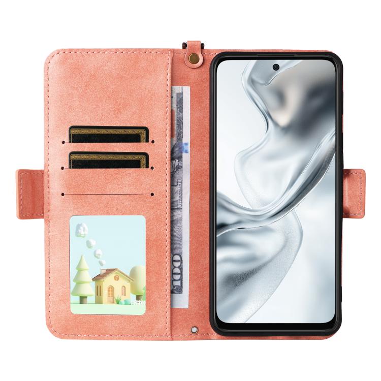 For ZTE nubia S2e / S2R / S2 Lite Multi-card Slots Crossbody Cowhide Leather Phone Case