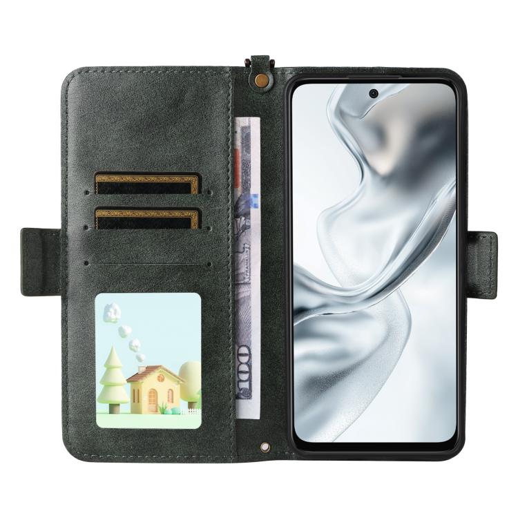 For ZTE nubia S2e / S2R / S2 Lite Multi-card Slots Crossbody Cowhide Leather Phone Case