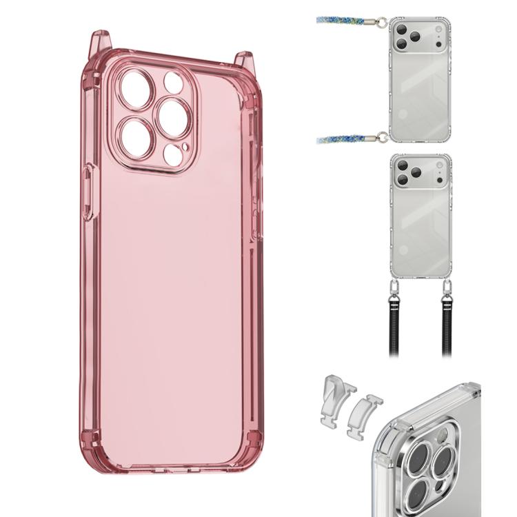 For iPhone 15 Pro XDcase Candy DIY Detachable Lanyard Hole Shockproof Phone Case