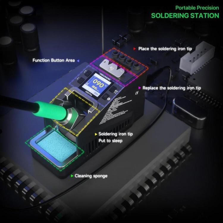 MECHANIC X60 Pro Portable Precision Soldering Station Compatible with 115 / 210 Soldering Handles, Plug:US Plug