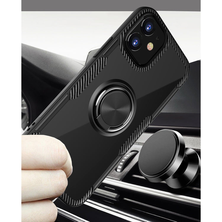 For iPhone 12 mini Shockproof Transparent TPU + Acrylic Protective Case with Ring Holder