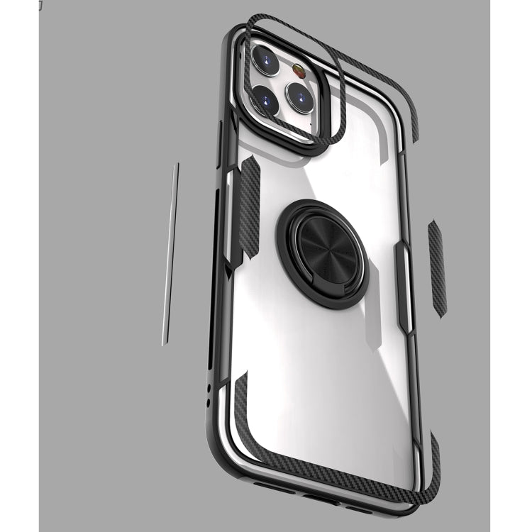 For iPhone 12 Pro Max Shockproof Transparent TPU + Acrylic Protective Case with Ring Holder
