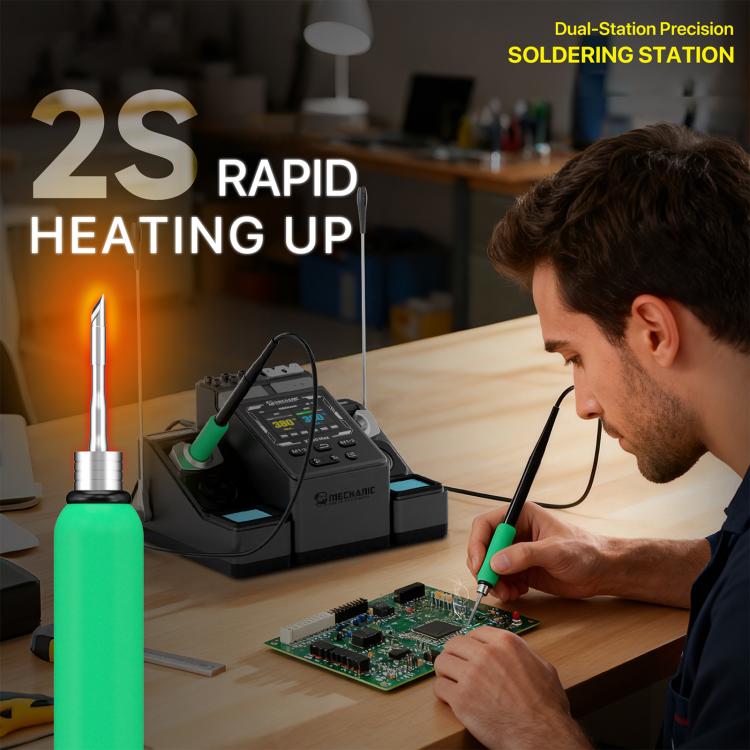 MECHANIC X200 Max Pen-Style Smart Temperature-Adjustable Dual-Station Precision Soldering Station, Plug:US Plug