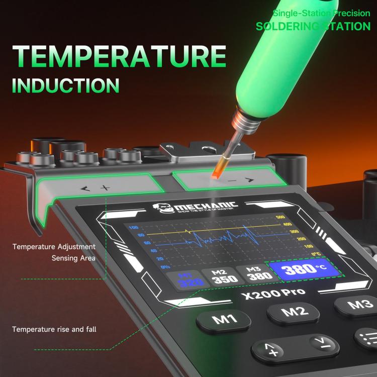 MECHANIC X200 Pro Pen-Style Smart Temperature-Adjustable Soldering Station, Plug:EU Plug