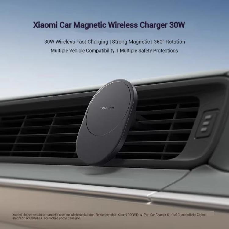 Original Xiaomi 30W Car Magnetic Wireless Charger - Black