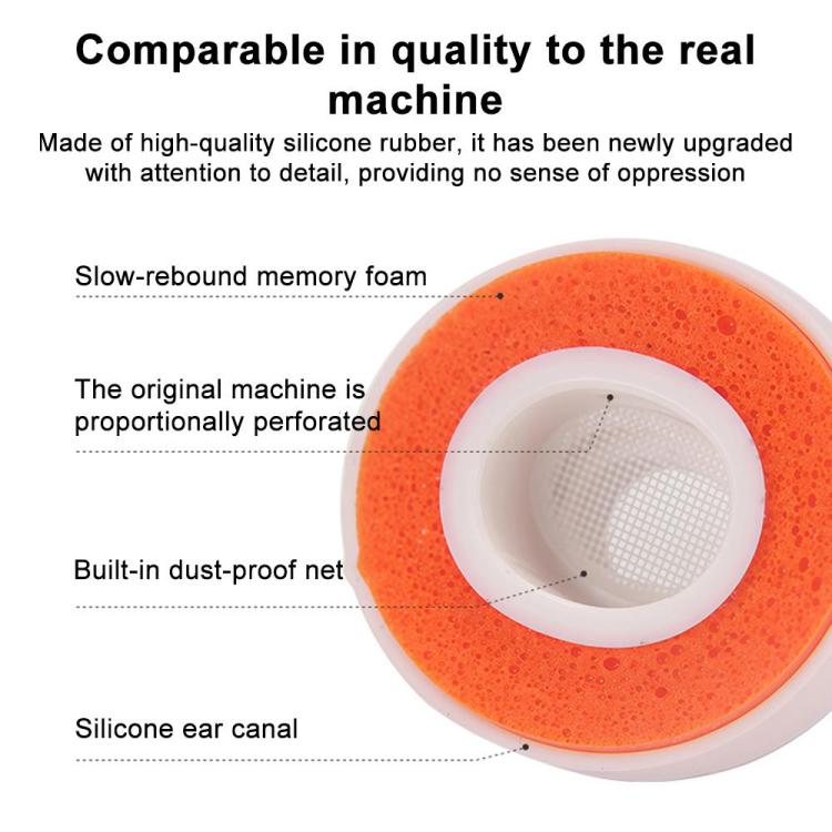 For AirPods Pro 3 XDcase 3 Pairs Replacement Silicone Sponge Ear Tips, L Size - White Orange