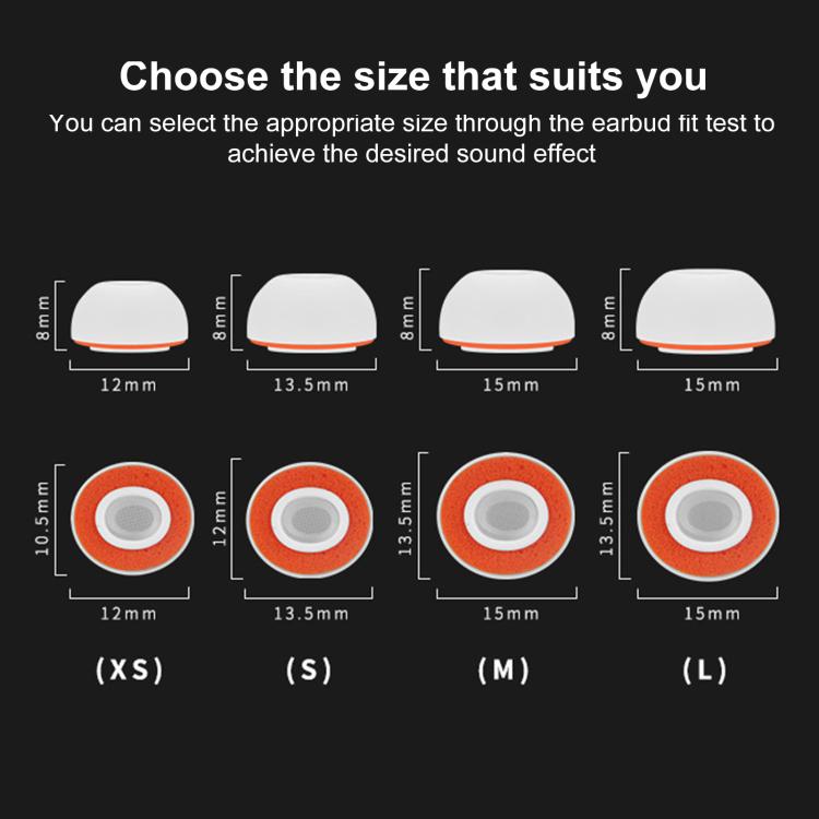 For AirPods Pro 3 XDcase 3 Pairs Replacement Silicone Sponge Ear Tips, L Size - White Orange