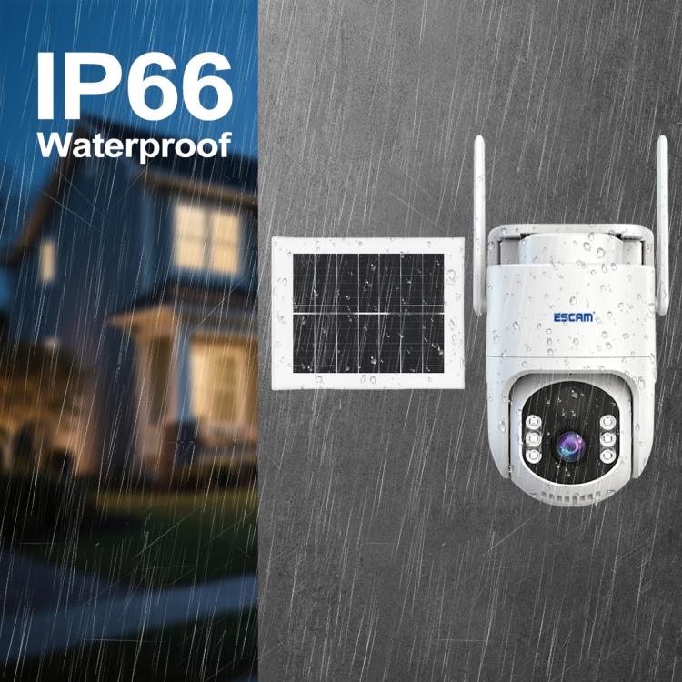 ESCAM QFS71 4G 3MP IP66 Wireless Security Camera System with Solar Panel, Version:American Version - White