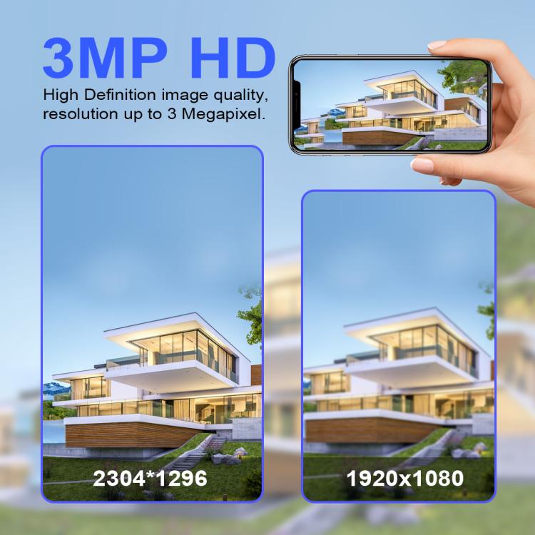ESCAM QFS71 4G 3MP IP66 Wireless Security Camera System with Solar Panel, Version:American Version - White