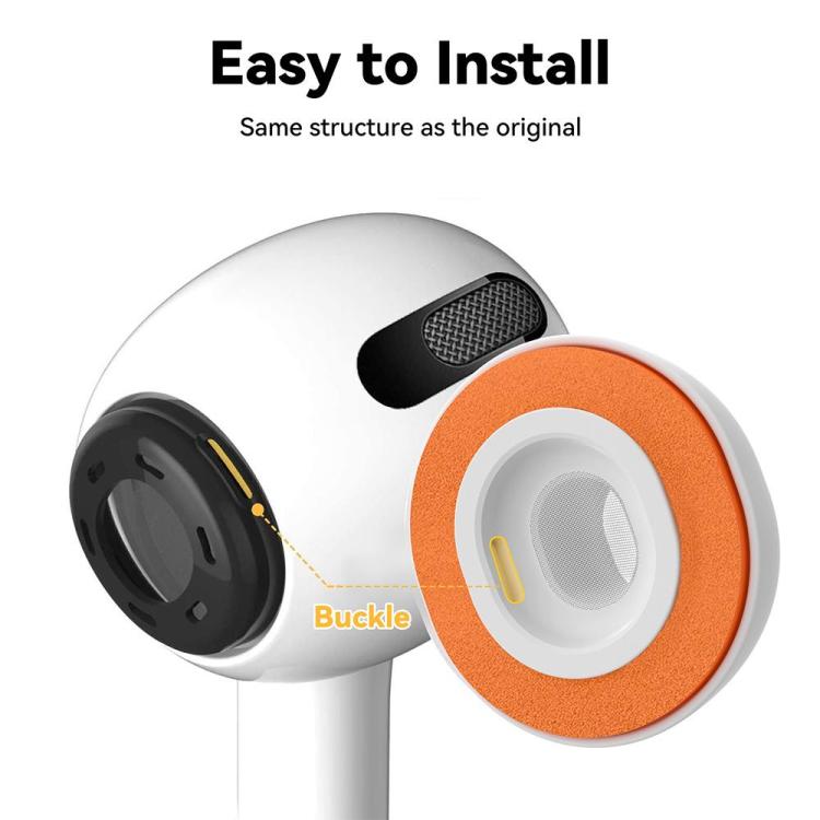 For AirPods Pro 1 / 2 XDcase 3 Pairs Replacement Silicone Sponge Ear Tips, L Size - White Orange
