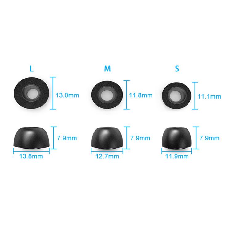 For AirPods Pro 3 XDcase 3 Pairs Replacement Memory Foam Ear Tips, S/M/L Size - Black