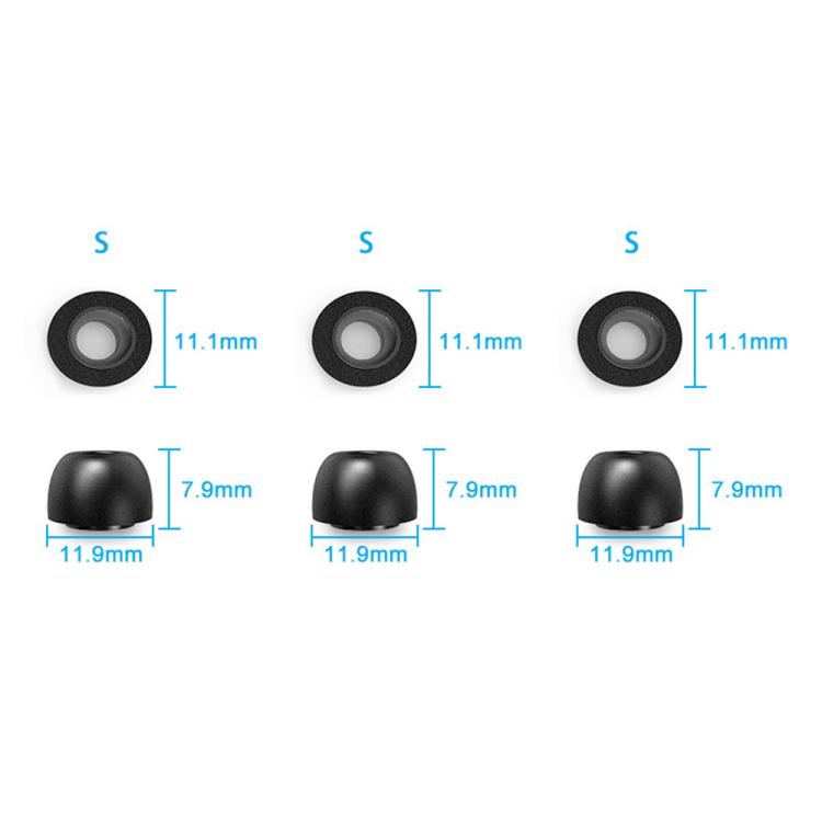 For AirPods Pro 3 XDcase 3 Pairs Replacement Memory Foam Ear Tips, S Size - Black