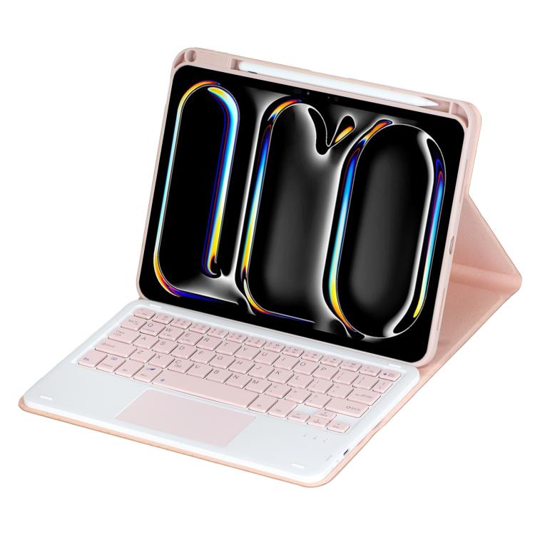 For iPad Pro 11 2025 / 2024 360-degree Rotation Bluetooth Keyboard Leather Tablet Case with Touchpad