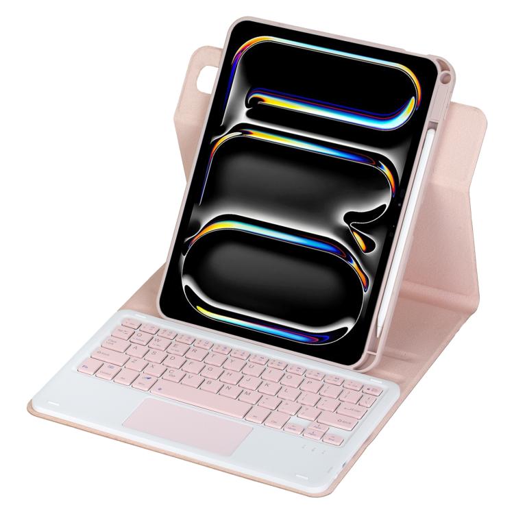For iPad Pro 11 2025 / 2024 360-degree Rotation Bluetooth Keyboard Leather Tablet Case with Touchpad