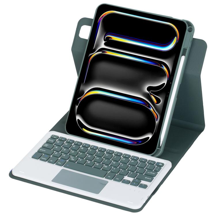 For iPad Pro 11 2025 / 2024 360-degree Rotation Bluetooth Keyboard Leather Tablet Case with Touchpad