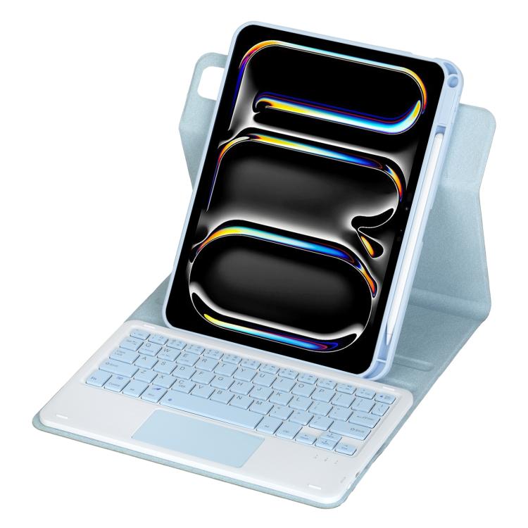 For iPad Pro 11 2025 / 2024 360-degree Rotation Bluetooth Keyboard Leather Tablet Case with Touchpad