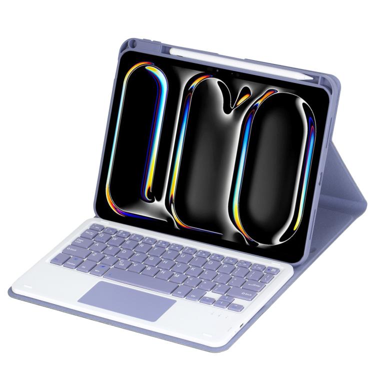 For iPad Pro 11 2025 / 2024 360-degree Rotation Bluetooth Keyboard Leather Tablet Case with Touchpad