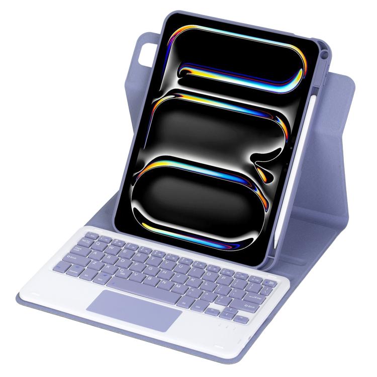 For iPad Pro 11 2025 / 2024 360-degree Rotation Bluetooth Keyboard Leather Tablet Case with Touchpad