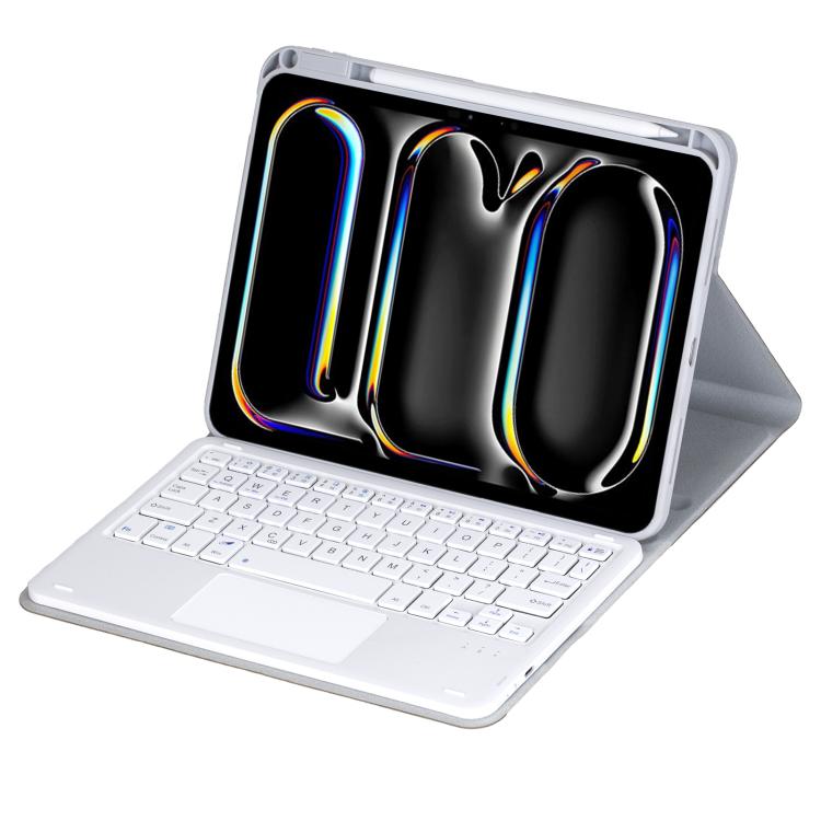 For iPad Pro 11 2025 / 2024 360-degree Rotation Bluetooth Keyboard Leather Tablet Case with Touchpad