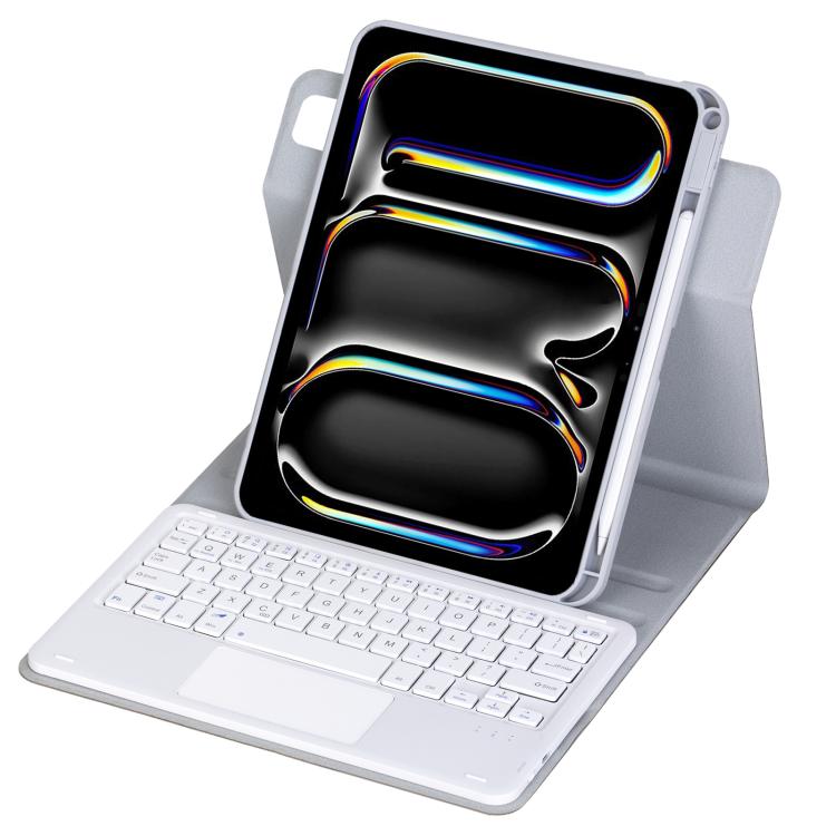 For iPad Pro 11 2025 / 2024 360-degree Rotation Bluetooth Keyboard Leather Tablet Case with Touchpad