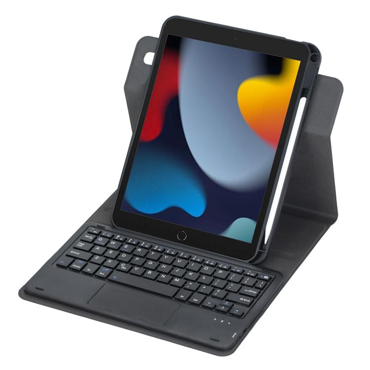 For iPad 10.2 2021 / 2019 / iPad Air 3 360-degree Rotation Bluetooth Keyboard Leather Tablet Case with Touchpad